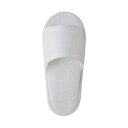 (まとめ) TANOSEEソフトニットスリッパ 子ども用 ホワイト 1パック(5足) 足サイズ:約22cm【×2セット】 白 柔らかなニット素材の子供用スリッパ...