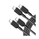 (まとめ) アンカージャパン ANKER 310 高耐久ナイロン USB-C&USB-C ケーブル 1.8m ブラック 黒 B81E60111パック(2本) 【...