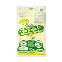 野添産業 スゴエコ袋(再生) 半透明70L 厚さ0.035mm 1セット(400枚:10枚×40パック) 地球に優しい100%リサイクルのエコバッグ 驚異の透明度70L、薄さ0.035mm 1セットで400枚、10枚×40パック 環境に配慮した自然派ポリ袋、再生のスゴイ透明袋