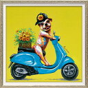 ユーパワー ハンドペイント オイルペイントアート Sサイズ 「デリバリードッグ」 手作りの芸術作品、オイルペイントアートのSサイズ 愛らしい デリバリードッグ ...