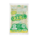 (まとめ) 野添産業スゴエコ袋(再生) 透明 45L 厚さ0.025mm 1パック(10枚) 【×10セット】 再生素材で作られた透明な45Lのエコ袋、厚さ0....