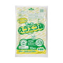 (まとめ) 野添産業スゴエコ袋(再生) 半透明 45L 厚さ0.025mm 1パック(10枚) 【×10セット】 再生素材で作られた透明な45Lのエコバッグ、厚...