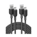 (まとめ) アンカージャパン ANKER 310 高耐久ナイロン USB-C&USB-A ケーブル 3.0m ブラック 黒 B81G70111パック(2本) 【...