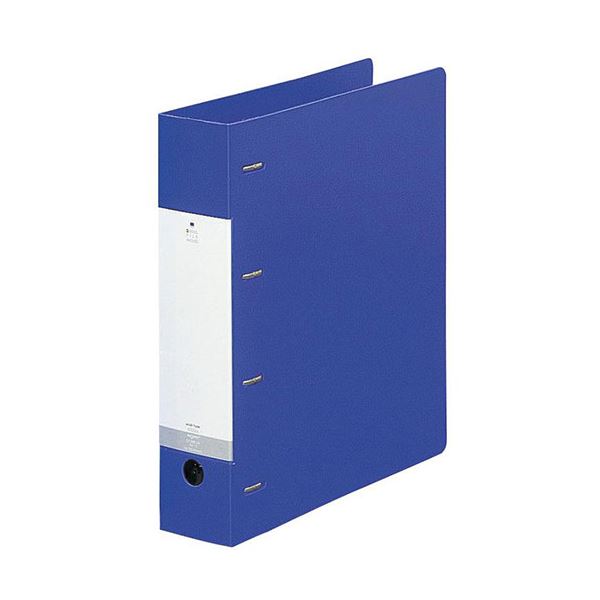 【5セット】 LIHIT LAB. リクエスト D型リングファイル A4S 4穴 ブルー G1280-8-BLX5 青 A4SサイズのD..
