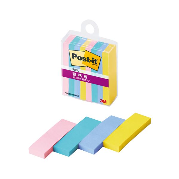 (まとめ) 3M ポスト・イット強粘着見出しマルチカラー3 【×5セット】 強力な粘着力で使いやすい 色分けして整理整頓ができる見出し付きポスト・イット5セット