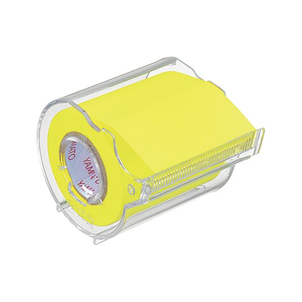 (まとめ) ヤマト メモックロールテープ 蛍光紙 カッター付 50mm幅 レモン RK-50CH-LE 1個 【×5セット】 蛍光色のメモ用紙を簡単にカットでき...