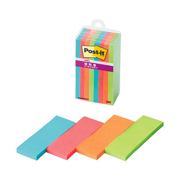 3Mポスト・イット 強粘着ふせん マルチカラー1 75×25mm 4色 500SS-MC-1N1セット(80冊:8冊×10パック) 強力な粘着力で使いやすい 4...