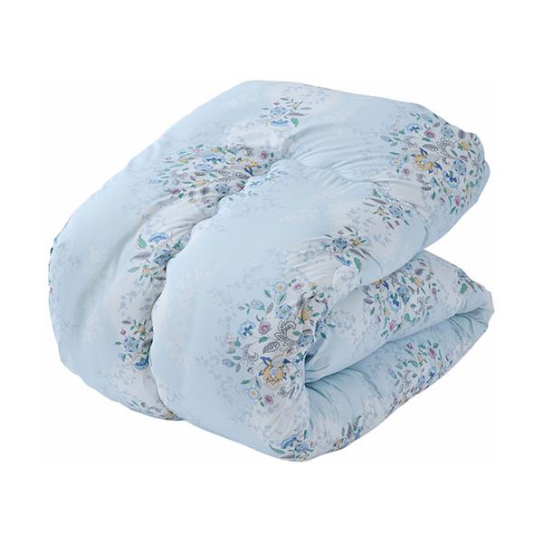 ミントン 合繊掛けふとん ブルー 約150×210cm C6084648 青 清涼感満載の合成素材掛け布団、青色、約150..