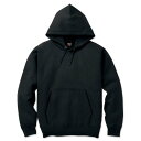 裏起毛 プル パーカー Mサイズ ブラック 12.5oz ヘビーウェイト 綿混 コットン混 保温力抜群 男女兼用 プルオーバー 黒 ブラックMサイズの12.5オ...