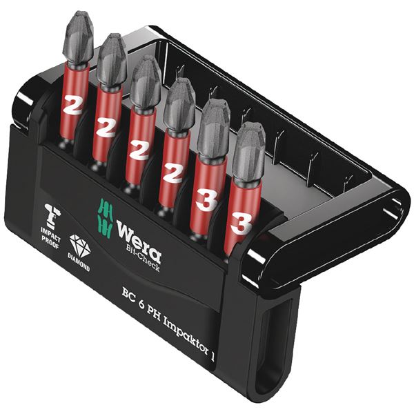 WERA ヴェラ 6本組 インパクト用 プラスドライバービットセット 057691 工具 ツール DIY 作業工具 道具..