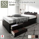 セミシングルベッド 茶 ブラウン 〔組立設置サービス付き〕 チェスト 整理 タンス 収納 キャビネット ベッド すのこ 蒸れにくく 通気性が良い 床板タイプ 通...