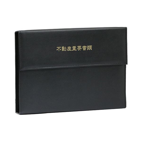 (まとめ)テージー不動産書類ホルダー エコタイプ A4 3折タイプ 厚型 6ポケット 黒 タイトル有り FHB-141T-011セット(5冊)【×3セット】 ス...