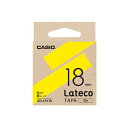 【5個セット】 カシオ計算機 Lateco 詰め替え用テープ 18mm 黄テープ 黒文字 XB-18YWX5 黄色いテープに黒い文字、18mm幅の詰め替え用テー...