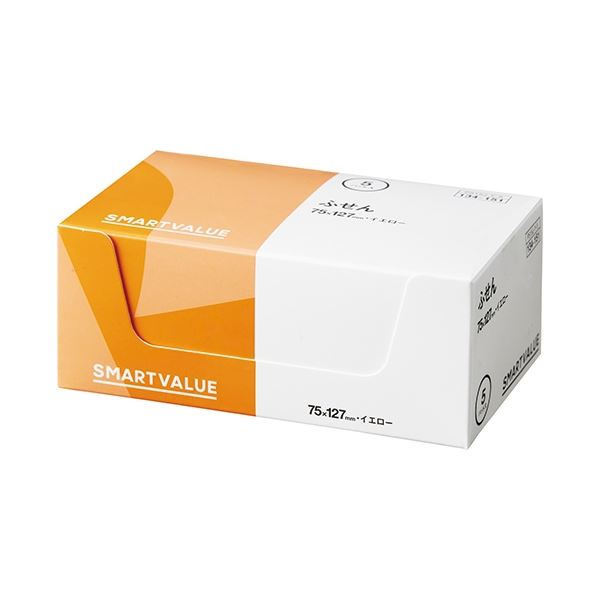 (まとめ)スマートバリュー ふせん75×127mm黄 100枚*5冊P515J-Y-5(×5セット) 黄色いメモリーパワー 大切なアイデアを忘れない スマートバ...