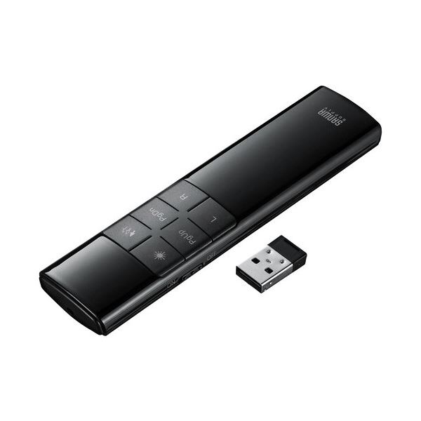 プレゼンテーションマウス MA-WPR14BKN プレゼンに最適なブラックワイヤレスマウス 操作がスムーズで自由な動きを実現 デザイン性と機能性を兼ね備えたMA-WPR14BKN お手頃価格で手に入れよう
