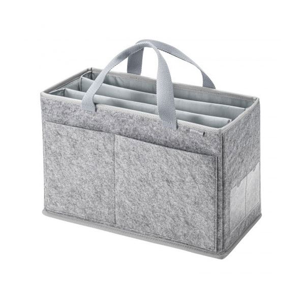 フェルトBOXバッグ グレー BAG-TW9GY フェルト素材を使用した整理 収納 ボックスバッグ、グレー色のアイテム 使いやすさとスタイリッシュさを兼ね備えた整理 収納 アイテム