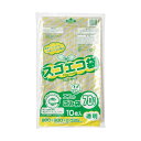 (まとめ) 野添産業スゴエコ袋(再生) 透明 70L 厚さ0.025mm 1パック(10枚) 【×10セット】 環境に優しい再生素材を使用した、透明で大容量のエ...
