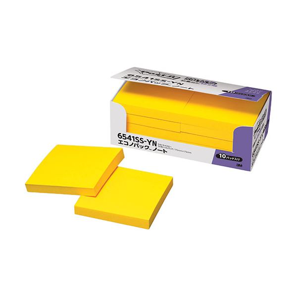 3M Post-it ポストイット エコノパック強粘着ノート 3M-6541SS-YN 使い切りエコノミカルパックで思いついたアイデアも忘れずにキャッチ ポスト...