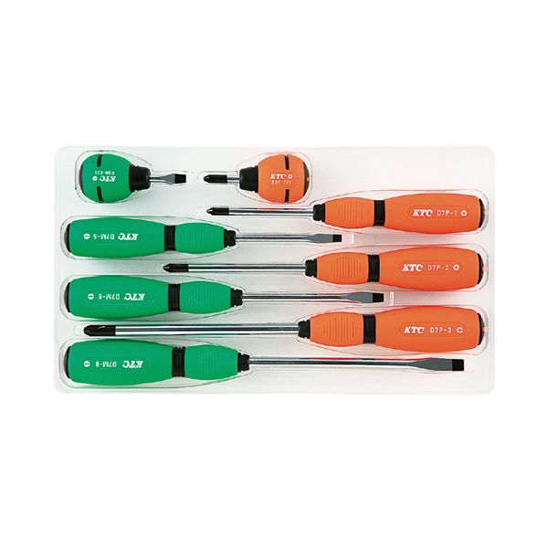 KTC 京都機械工具 ソフトドライバーセット 8本組 TD798 8本の柔らかなドライバーが揃ったセット、あな..