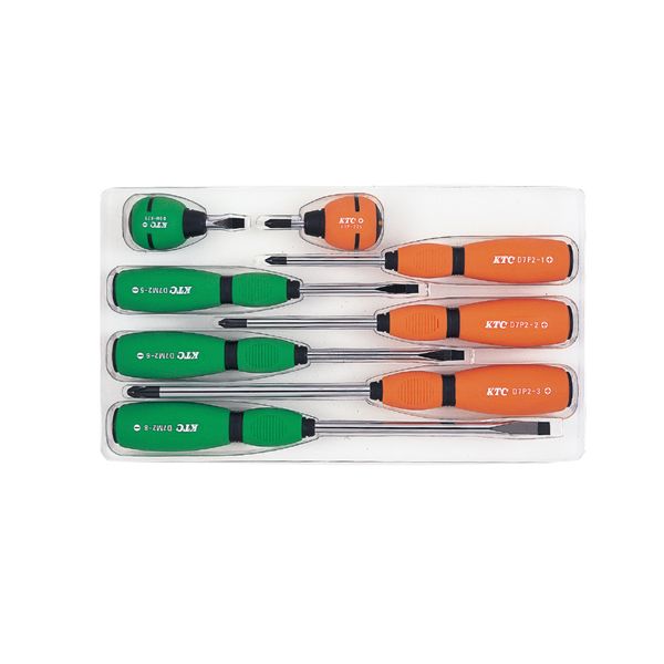 KTC 京都機械工具 ソフト貫通ドライバーセット 8本組 TD2798 柔らかな貫通力を持つ8本のドライバーセッ..