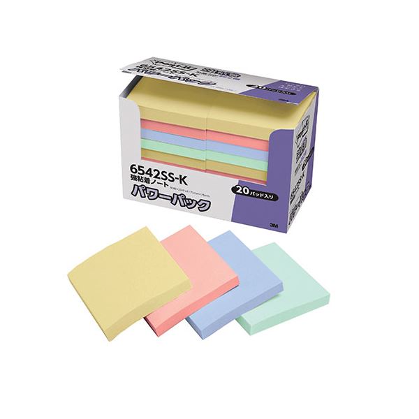3M Post-it ポストイット パワーパック 強粘着ノート パステルカラー 3M-6542SS-K 超強力粘着ノート パステルカラー パワーパック メモが飛...