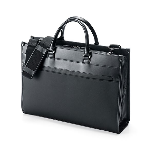 サンワダイレクト ビジネスバッグ(15.6型対応・ダブルファスナー・大容量 大型 ・耐水・2WAYショルダー・A4整理 収納 ) 200-BAG124WP1個 スタイリッシュでスリムなビジネスバッグ 水に強く、15.6型対応で大容量 耐水性も抜群で、2WAYショルダーも付いて便利 A4サイズも収納