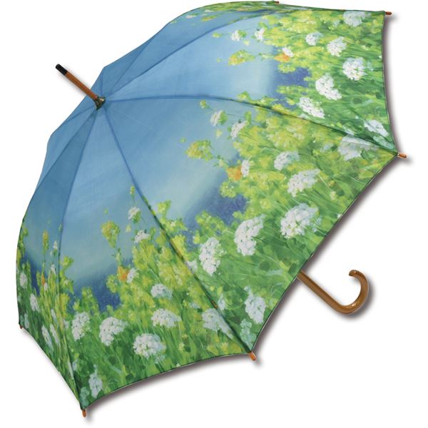 ユーパワー アーチストブルーム 木製ジャンプ傘 ダンフイ・ナイ「ゴールデンアワー」 青 芸術的な輝きを纏う、木製ジャンプ傘 夕暮れの黄金時を彷彿とさせる、ユーパ...