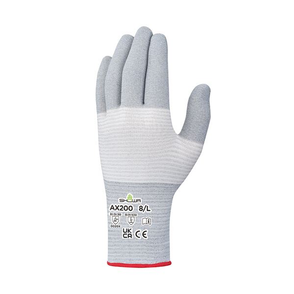 ショーワグローブ AX200 制電EXフィット手袋 S グレー AX200-S 1セット (240双) 使い捨て手袋 使いきり手袋 静電気を防ぐグレーの手袋、シ...