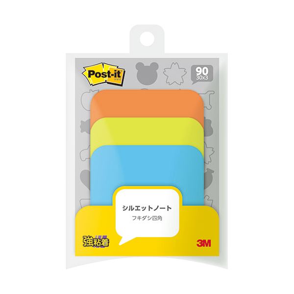 【10個セット】 3M Post-it ポストイット シルエットノート 強粘着 フキダシ四角 3M-SSS-FKSX10 強力な粘着力で、フキダシ四角が目を引く...