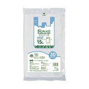 (まとめ) TANOSEEバイオマスポリ袋 手付き 白半透明 15L 1パック(30枚) 【×5セット】 環境に優しい生分解性ポリ袋、持ち手付き、透明で使いやす...