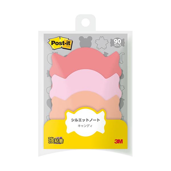 【10個セット】 3M Post-it ポストイット シルエットノート 強粘着 キャンディ 3M-SSS-AMX10 超強力なシルエットノートがキャンディカラー...