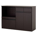 キッチン カウンター 約幅118×奥行40×高さ82cm ダークブラウン 2口コンセント付き キッチン 整理 収納 お客様組立品 キッチン 台所 茶 スタイリッ...