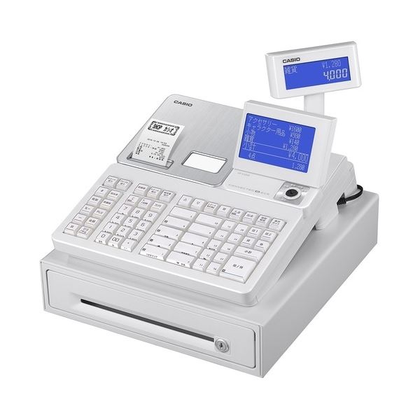 カシオ計算機 電子レジスター SR-S4000-EX-20SWEホワイト 白 高性能な電子レジスターが登場 最新モデル 白いSR-S4000-EX-20SWE は、使いやすさとスタイリッシュさを兼ね備えた進化したホワイトカラー 革新的な機能とデザインで、あなたのビジネスをサポートします 白