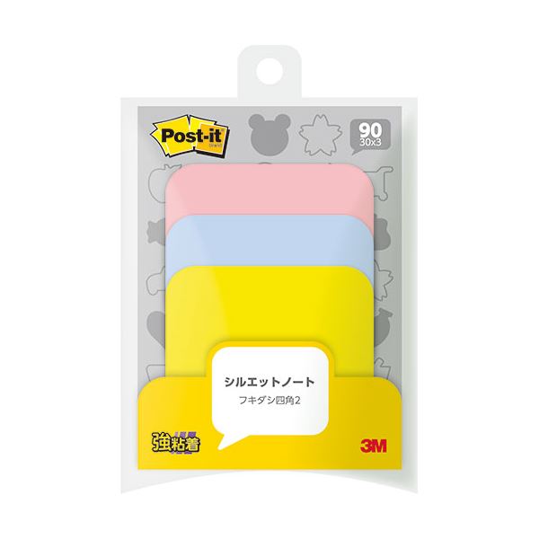 【10個セット】 3M Post-it ポストイット シルエットノート 強粘着 フキダシ四角2 3M-SSS-FKS2X10 強力な粘着力で、フキダシ形状の四角...