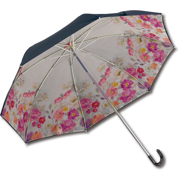 ユーパワー アーチストブルーム 折りたたみ傘/晴雨兼用 シルビア・ヴァシレヴァ「クイーンアンズレースガーデン」 青 芸術の輝きを纏う、美しい傘 四季折々の風景が...