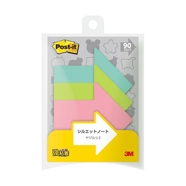 【10個セット】 3M Post-it ポストイット シルエットノート 強粘着 ヤジルシ2 3M-SSS-YA2X10 超強力な粘着力で長期間使用可能なシルエッ...