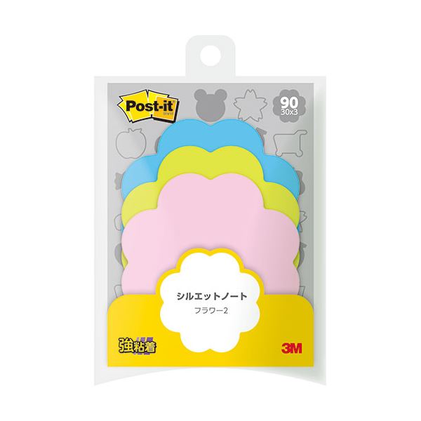 【10個セット】 3M Post-it ポストイット シルエットノート 強粘着 フラワー2 3M-SSS-FLR2X10 花の魅力が溢れる 強力粘着のシルエット...