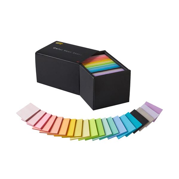 3Mポスト・イット 強粘着ノート マルチカラー 全色パック 75×75mm 20色 654SS-MC-AL2 1箱(20冊) 20冊入りの75×75mmサイズの...