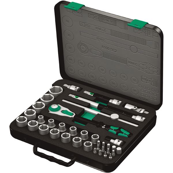 WERA ヴェラ 差込角1/2DR ZYKLOP 37点組 ソケットレンチ セット 003645 工具 ツール DIY 作業工具 道具 レンチ ハイクオリティな37ピースのソケットレンチセット 1/2DR差込角のZYKLOPシステムを採用し、作業効率を大幅に向上させます 使いやすいデザインで、プロも満足の耐