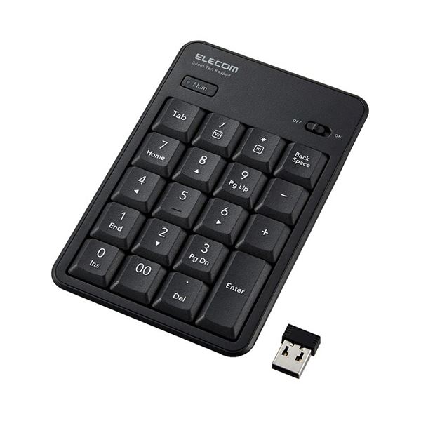 無線静音テンキーパッドブラック TK-TDM022SKBK 1個 黒 ワイヤレスで静かなテンキーパッド、ブラックカラーの便利なアイテム デスク (テーブル 机) 周りをスッキリさせる1個 黒
