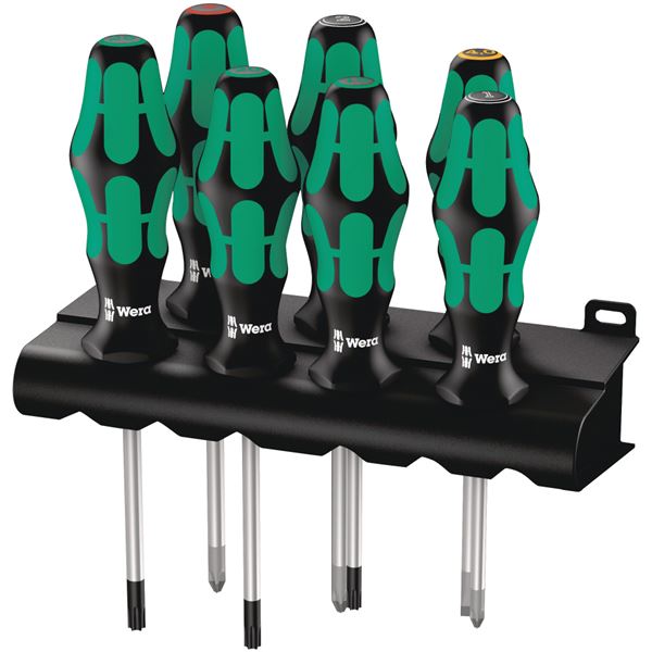 WERA ヴェラ 7本組 Kraftform ハンドル ドライバーセット ラック付 320540 工具 ツール DIY 作業工具 ..