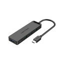 VENTION Type-C to 4-Port USB 3.0 ハブ セルフパワー / バスパワー対応 0.15M ABS Type ブラック TG-8221...