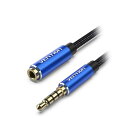 【5本セット】 VENTION コットン編み TRRS 3.5mm Male to 3.5mm Female オーディオ延長ケーブル 1.5m ブルー BH-4...