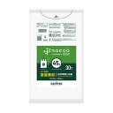 (まとめ)日本サニパック nocoo容量表記ごみ袋 とって付き 白半透明 45L CHT44 1パック(30枚)【×30セット】 地球にCO2削減ゴミ袋 環境に...