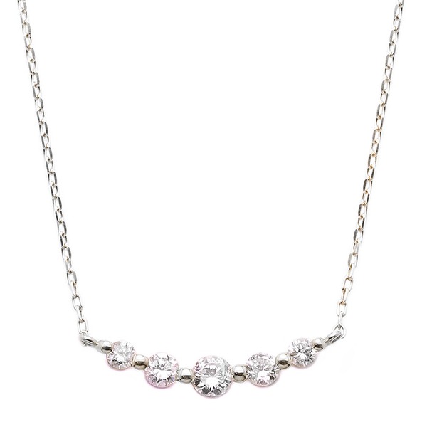 ダイヤモンド ネックレス K18 ホワイトゴールド 0.3ct 5粒 5ストーン ダイヤネックレス 0.3カラット ペンダント 白 輝く星のような輝きを放つ、5つのダイヤモンドが輝くネックレス 白