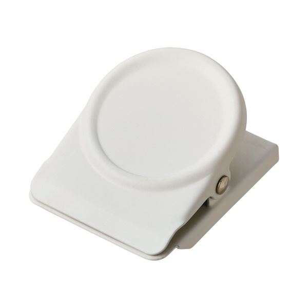 (まとめ)TANOSEE マグネットクリップ L ホワイト 1セット(10個)【×10セット】 白 マグネットパワーでスッキリ整理 ホワイトな大容量 大型 クリ...