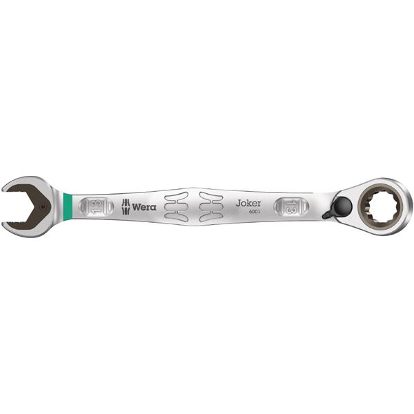 WERA ヴェラ コンビネーション ラチェットレンチ JOKER スパナ部内側口幅13mm 全長179mm 020068 工具 ツール DIY 作業工具 道具 13mmの口幅を持つコンビネーションラチェットレンチ、内側のJOKERスパナ部が便利 全長179mmの使いやすいツール、WERAの020068