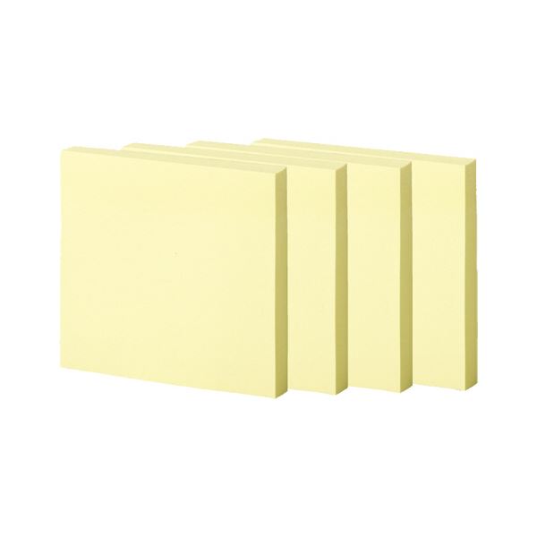 TANOSEE強粘着ふせん 75×75mm パステルカラー・イエロー 1パック(10冊) 黄 強力な粘着力を持つ、パステルカラーのイエローふせん サイズは75×...