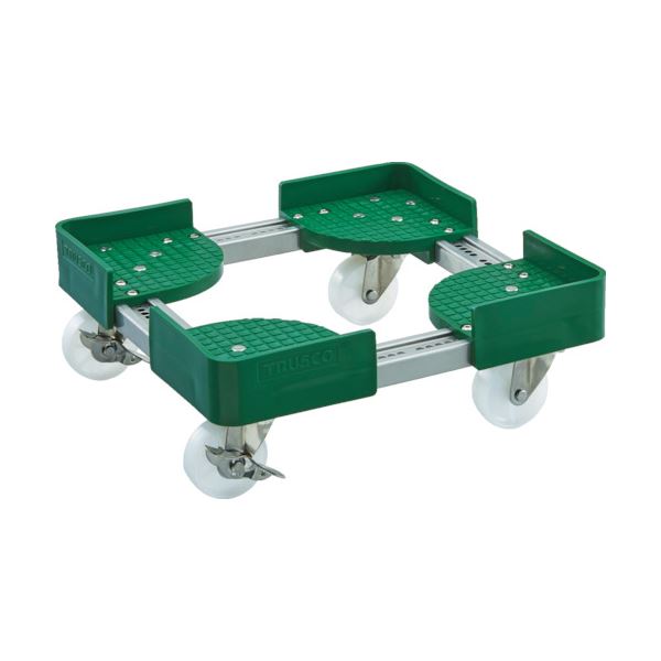 TRUSCO伸縮式コンテナ台車 内寸300-400×300-400 AC ストッパー付 FCD-3030-ALG-S 1台 組立式 伸縮可能なコンテナを載せることができる台車 内寸は300-400×300-400で、ストッパーも付いているので安心 組み立てはお客様自身で行う必要がありますが、使い勝手は抜群 頑丈な(4)