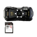 PENTAXデジタルカメラ WG-90 ブラック + 32GB SDHCメモリカード 1セット 黒 アウトドアでも水中でも撮影可能なデジタルカメラと32GBのメ...